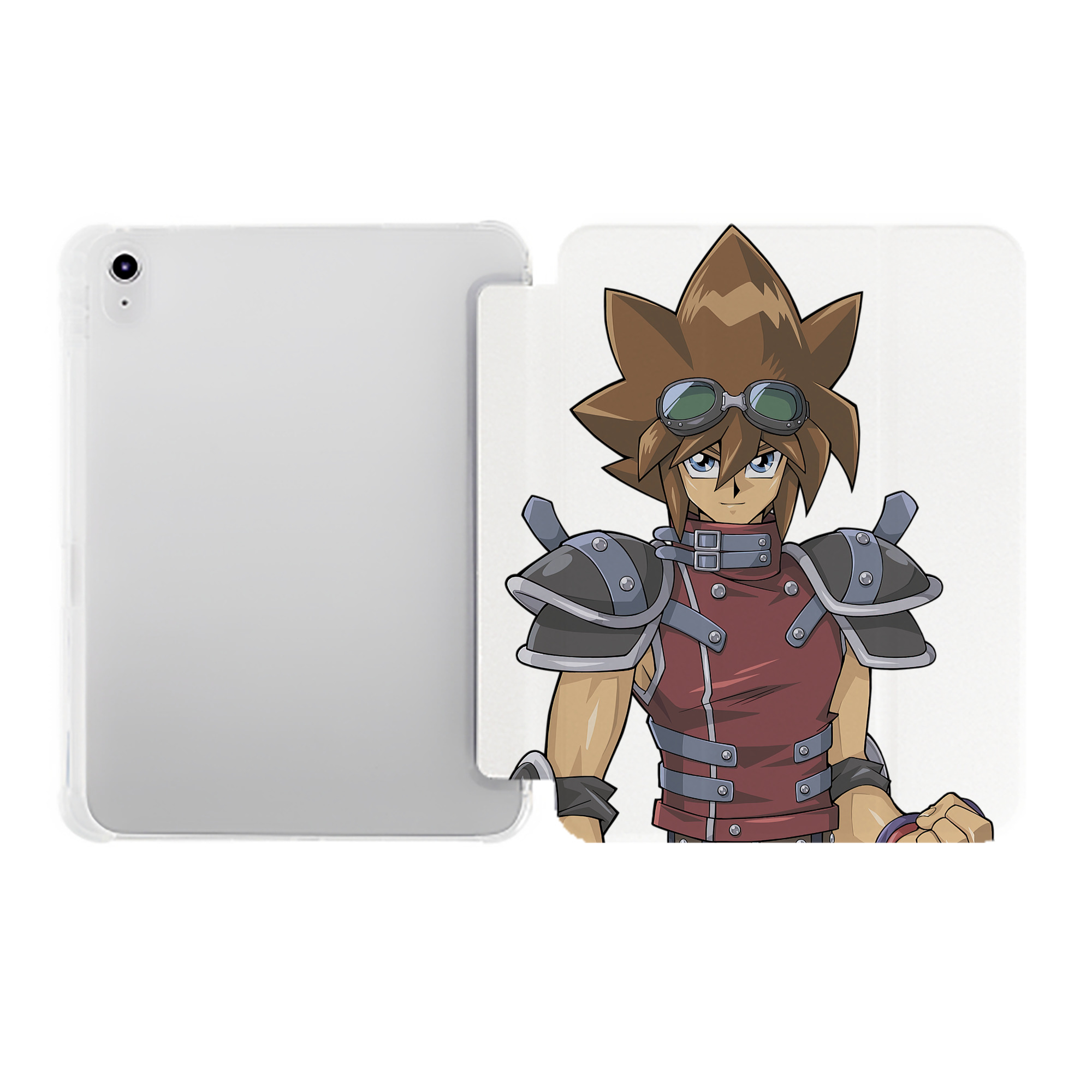 （画像用） 遊☆戯☆王 Yu-Gi-Oh! IPad ケース ペン収納付き 三つ折りスタンド PUレザー×シリコン 対応機種9.5/10.5/10.9インチ